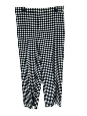 Madewell Black & White Gingham Wide-Leg Trousers